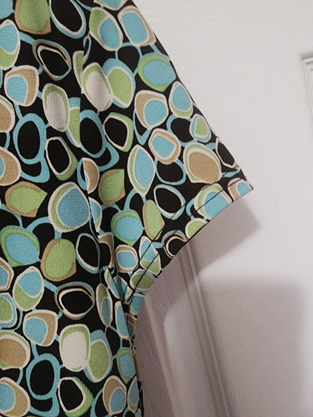 karin stevens Mint, Black & Cream Printed Wrap-Style Dress - Picture 5 of 5